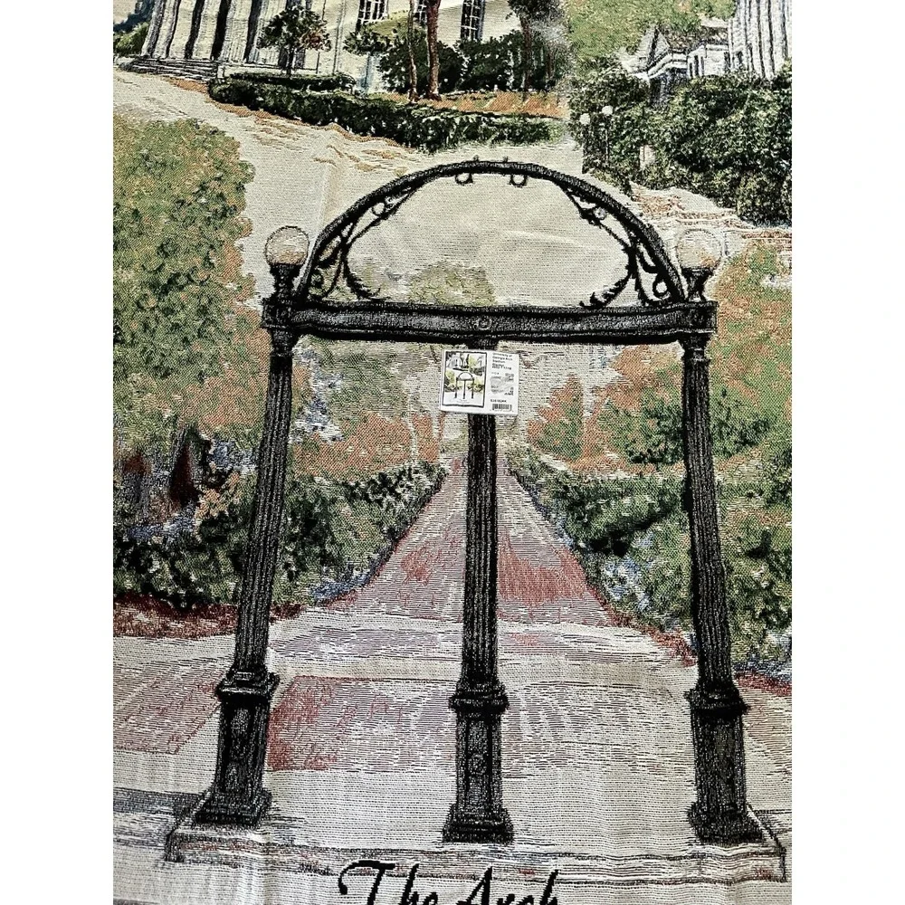 NWT University of Georgia The Arch Bulldogs Tapestry Stadium Blanket Throw 52x68